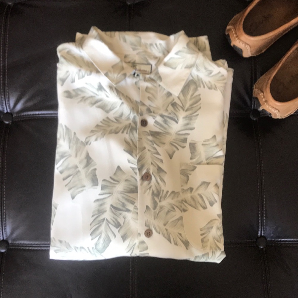Cream and Green Palm Shirt